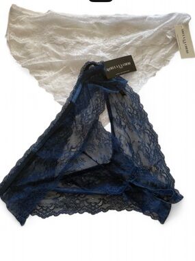 OH La La Cheri  Woman’s Lace  Bikini Panty - White & Navy